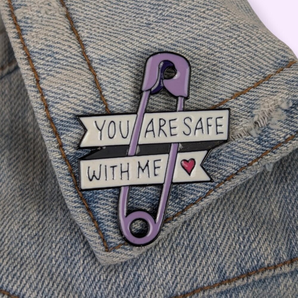 (5/$20) Safe With Me Enamel Pin